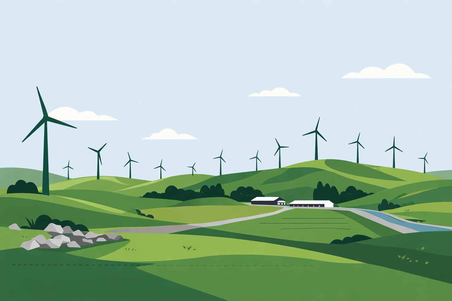 Tararua Fibre illustrated rural landscape